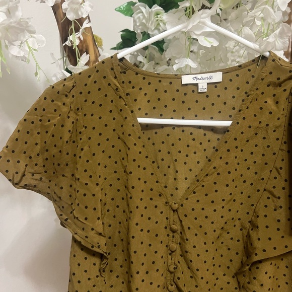Madewell Brown Polka Dot Blouse - Picture 5 of 8